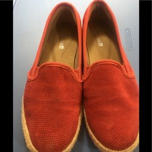 Clarks women red Slip on Red loafers